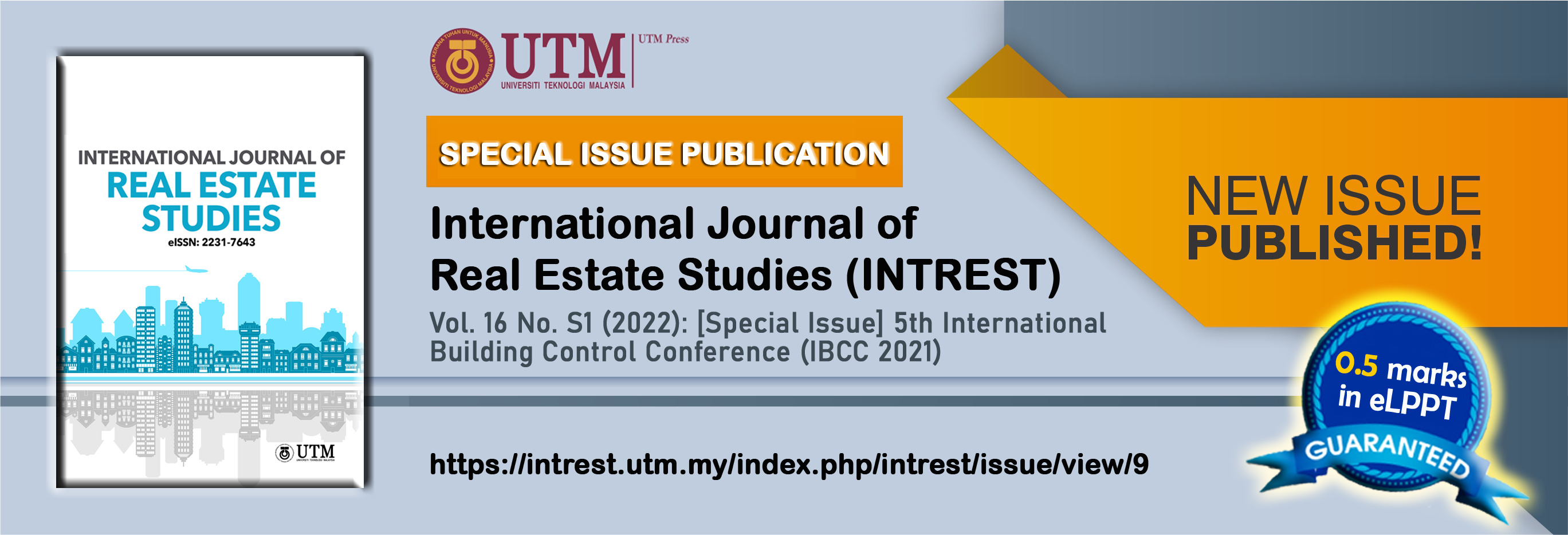 					View Vol. 16 No. S1 (2022): [Special Issue] 5th International Building Control Conference (IBCC 2021)
				